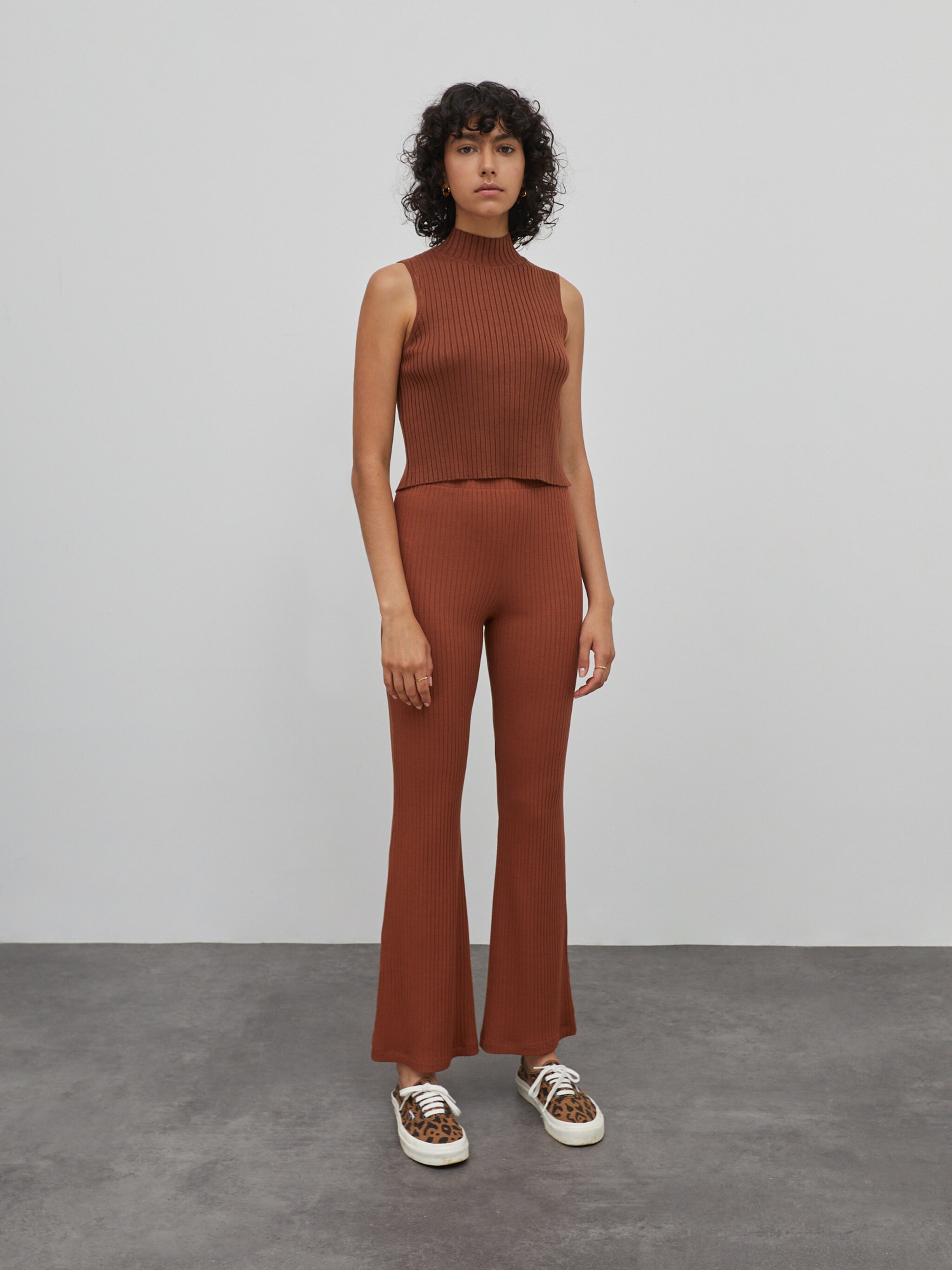 EDITED Producten Gebreide top 'Amora' Bruin