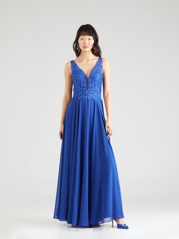 Robe de soirée LUXUAR en bleu : devant