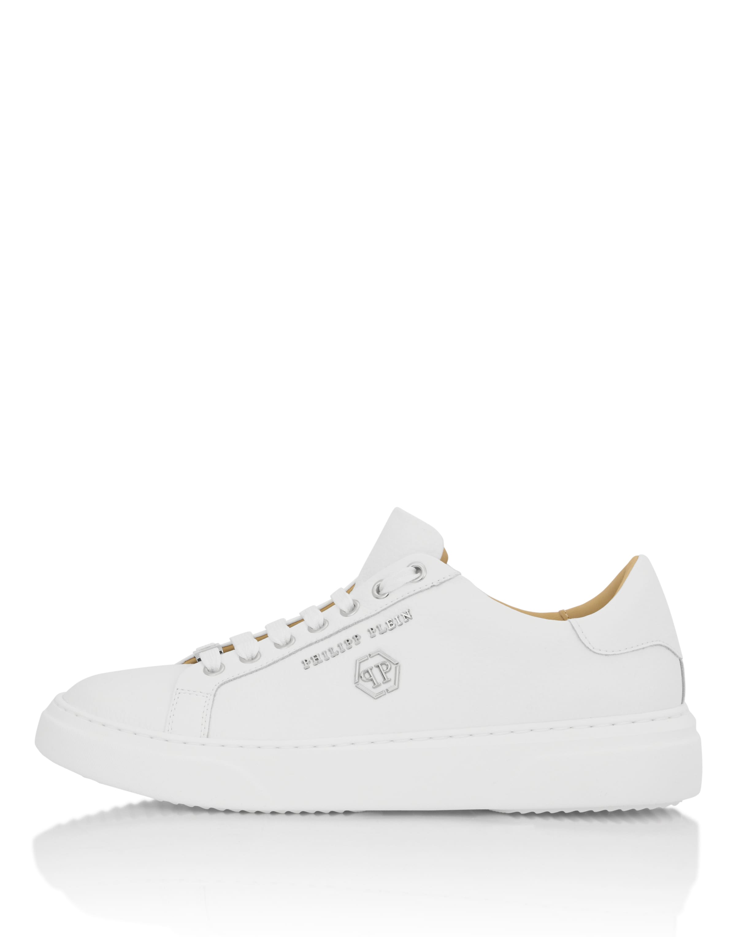 Sneaker bassa 'Hexagon' di Philipp Plein in bianco: frontale