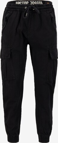 ALPHA INDUSTRIES Cargobroek 'Ripstop' in Zwart: voorkant