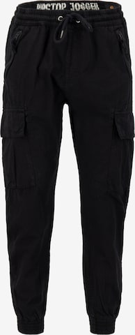 Pantaloni cu buzunare 'Ripstop' de la ALPHA INDUSTRIES pe negru: față