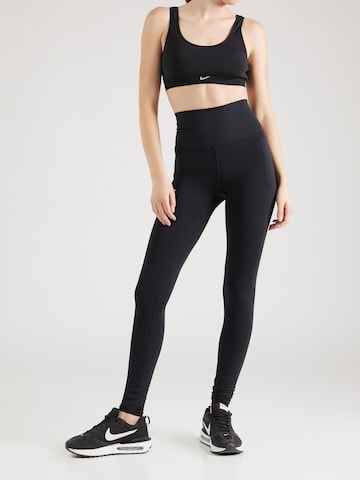 UNDER ARMOUR Skinny Workout Pants 'Meridian' in Black: front