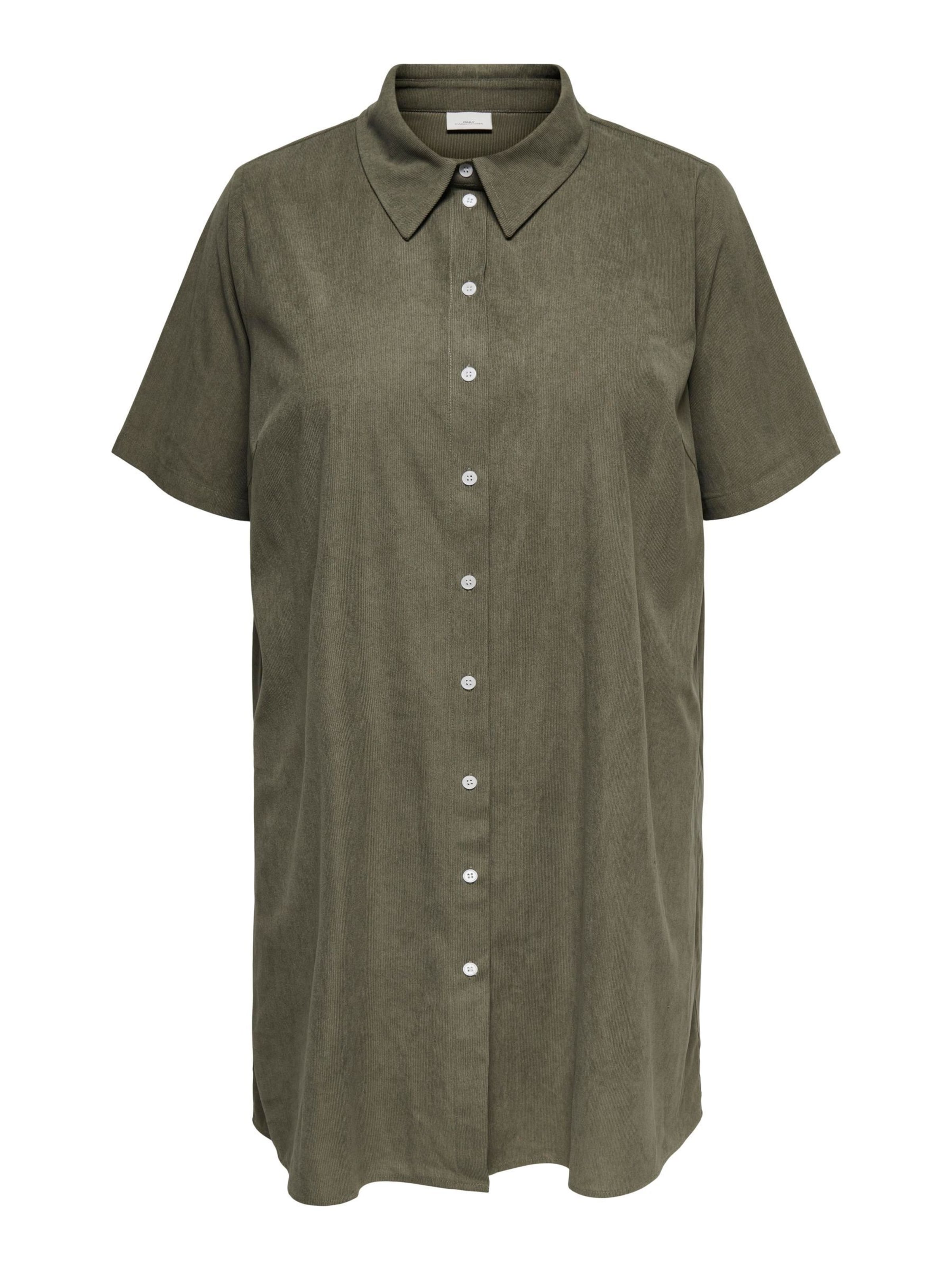 ONLY Carmakoma - Vestido camisero 'CARKinta' en verde: frente