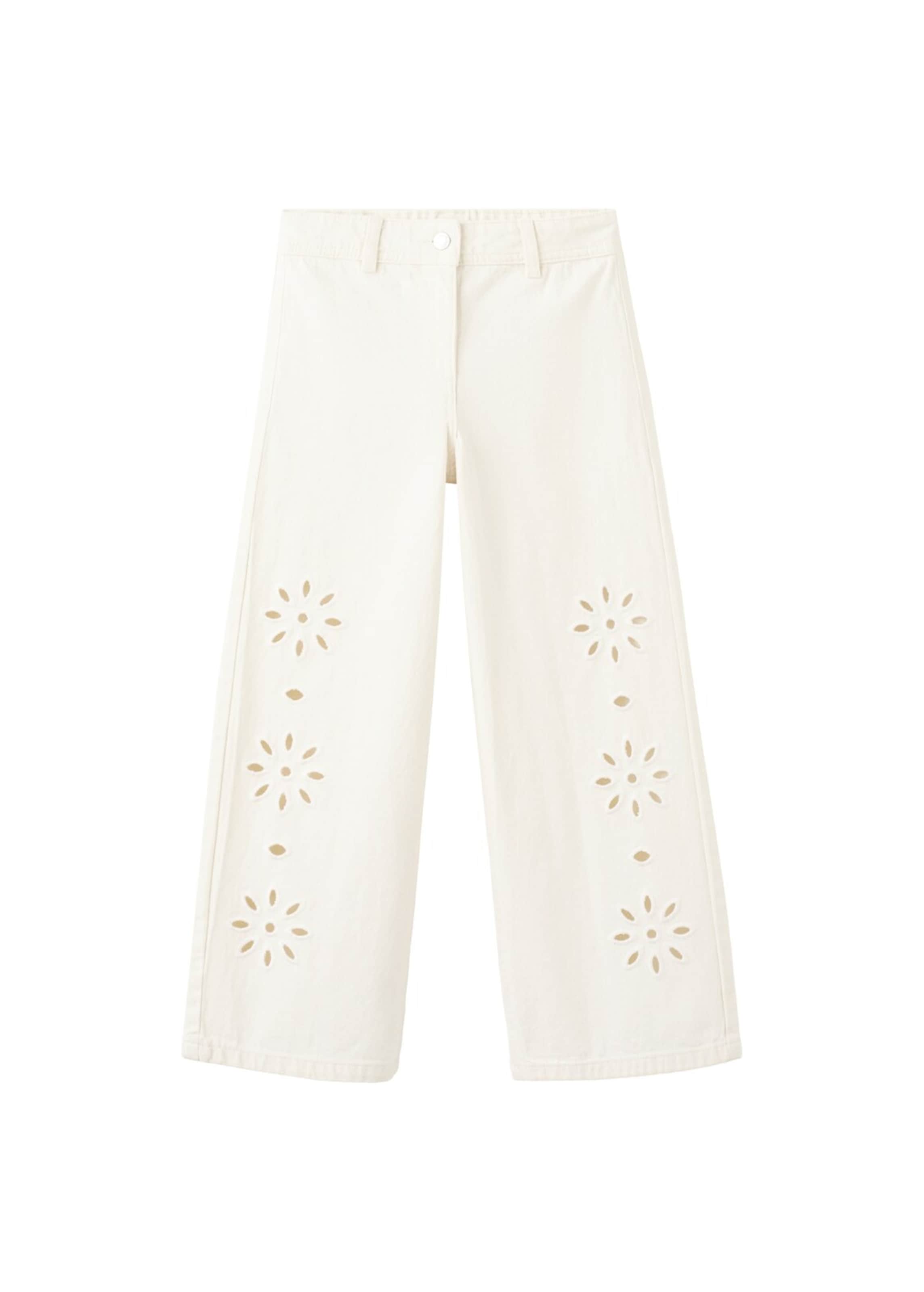 MANGO KIDS Wide leg Jeans 'Liaset' in White: front