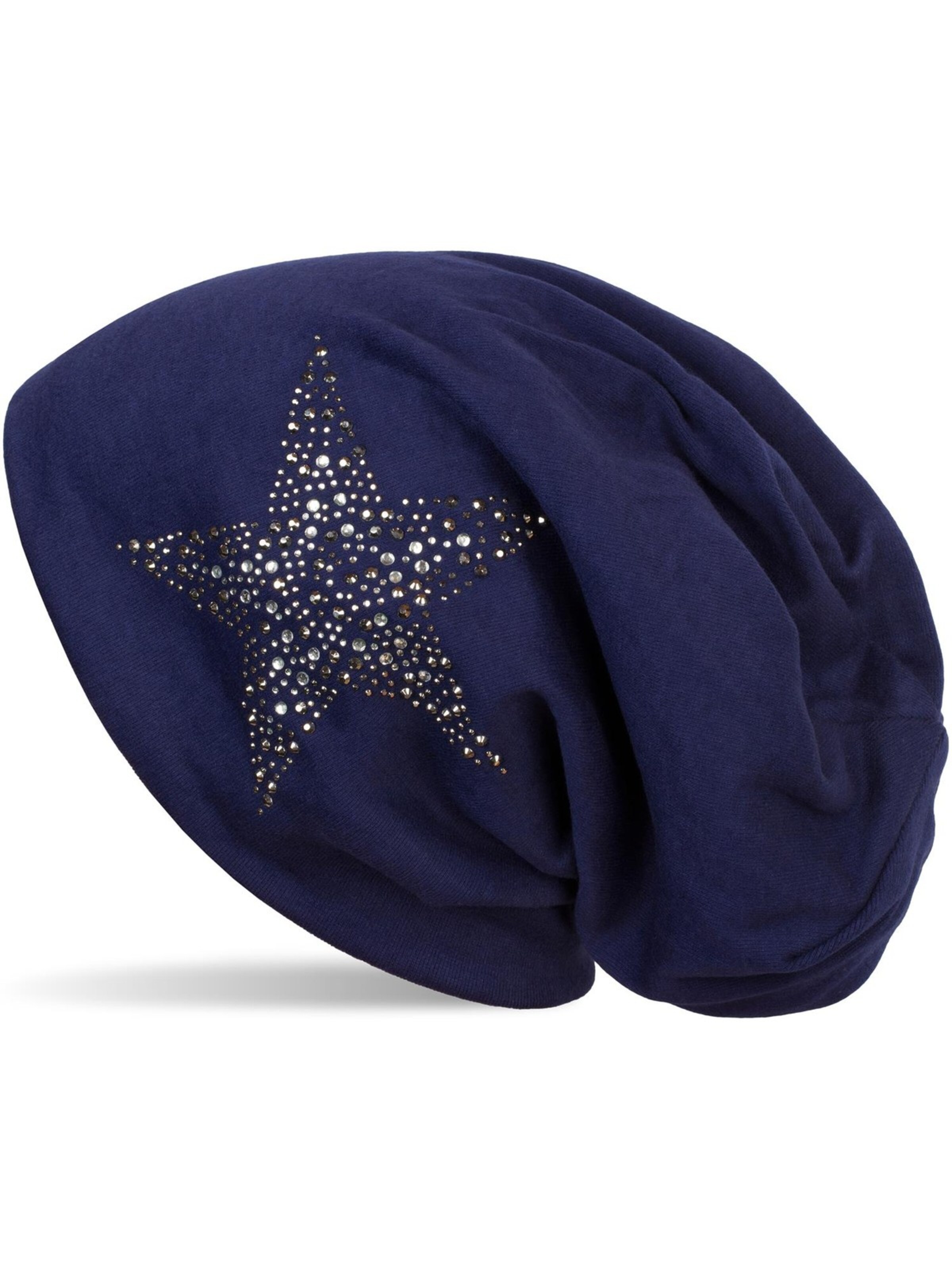 styleBREAKER Beanie 'Beanie Mütze mit Strass Nieten Stern' in 54-64 in Dark blue, Item view