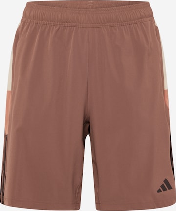 Regular Pantalon de sport 'Colorblock 3-Stripes' ADIDAS PERFORMANCE en marron : devant