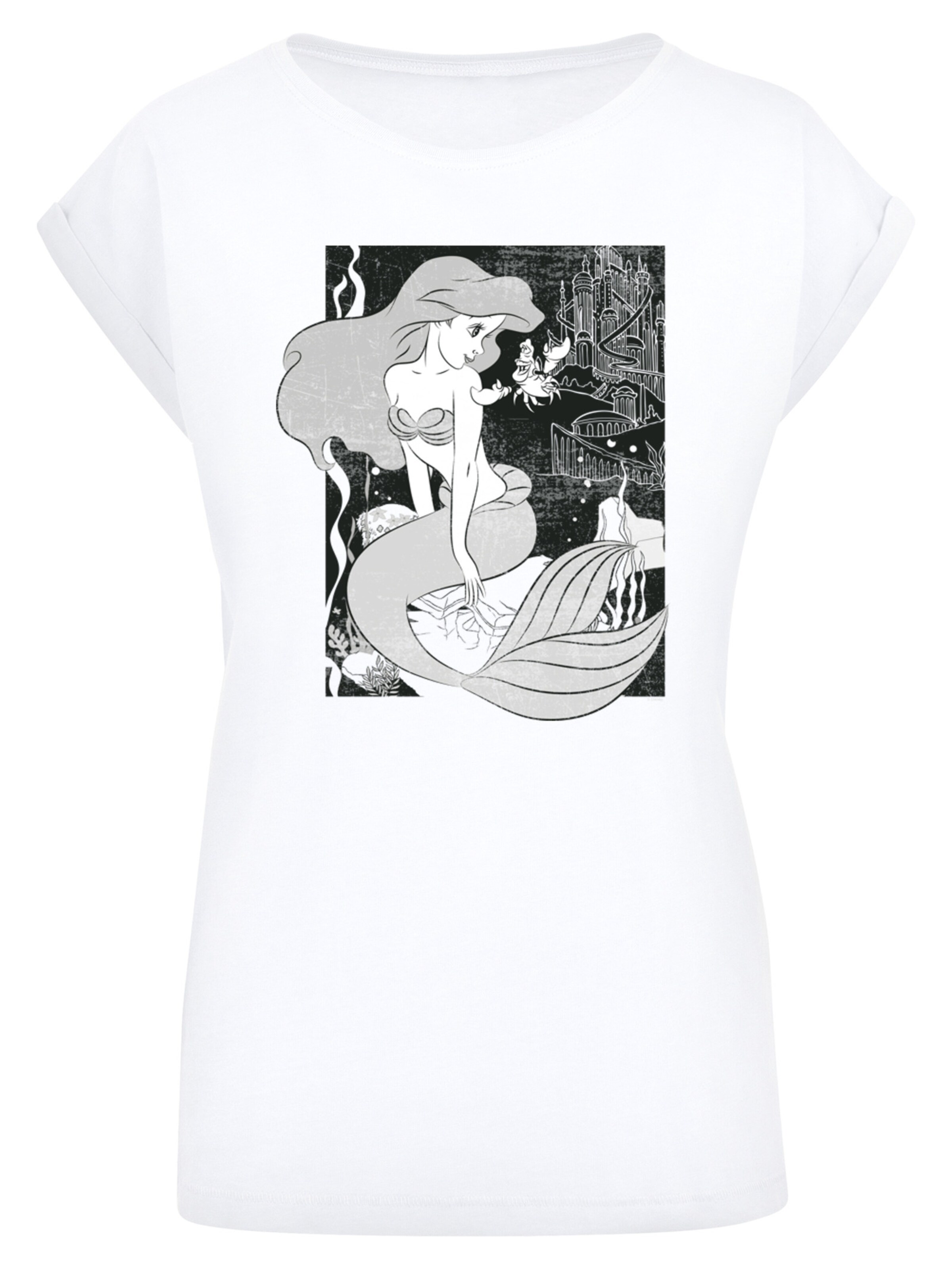 T-shirt 'Disney Girls The Little Mermaid' F4NT4STIC en blanc : devant