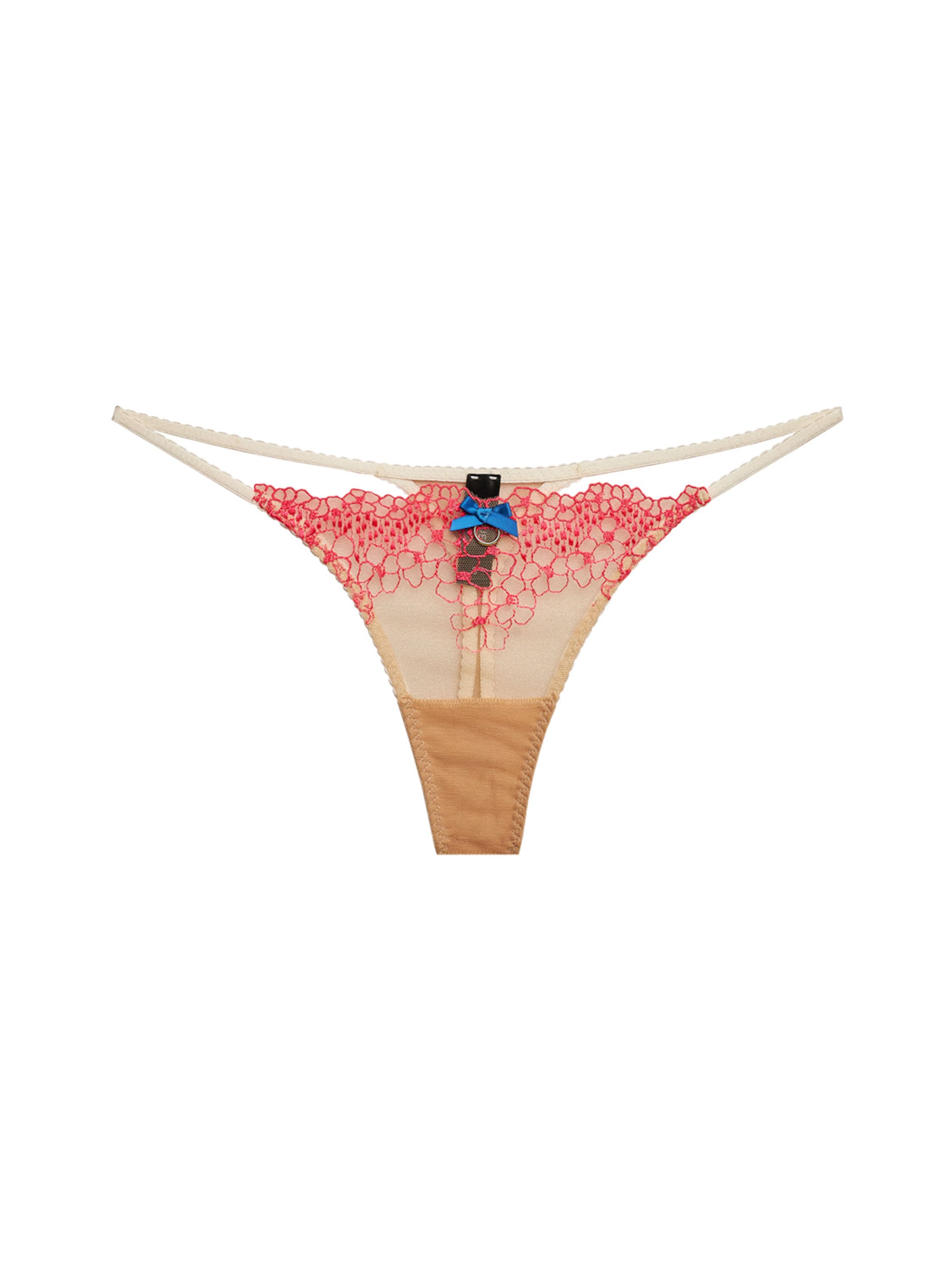 La Muel Lingerie String 'embroidery Opal' in Roze: voorkant