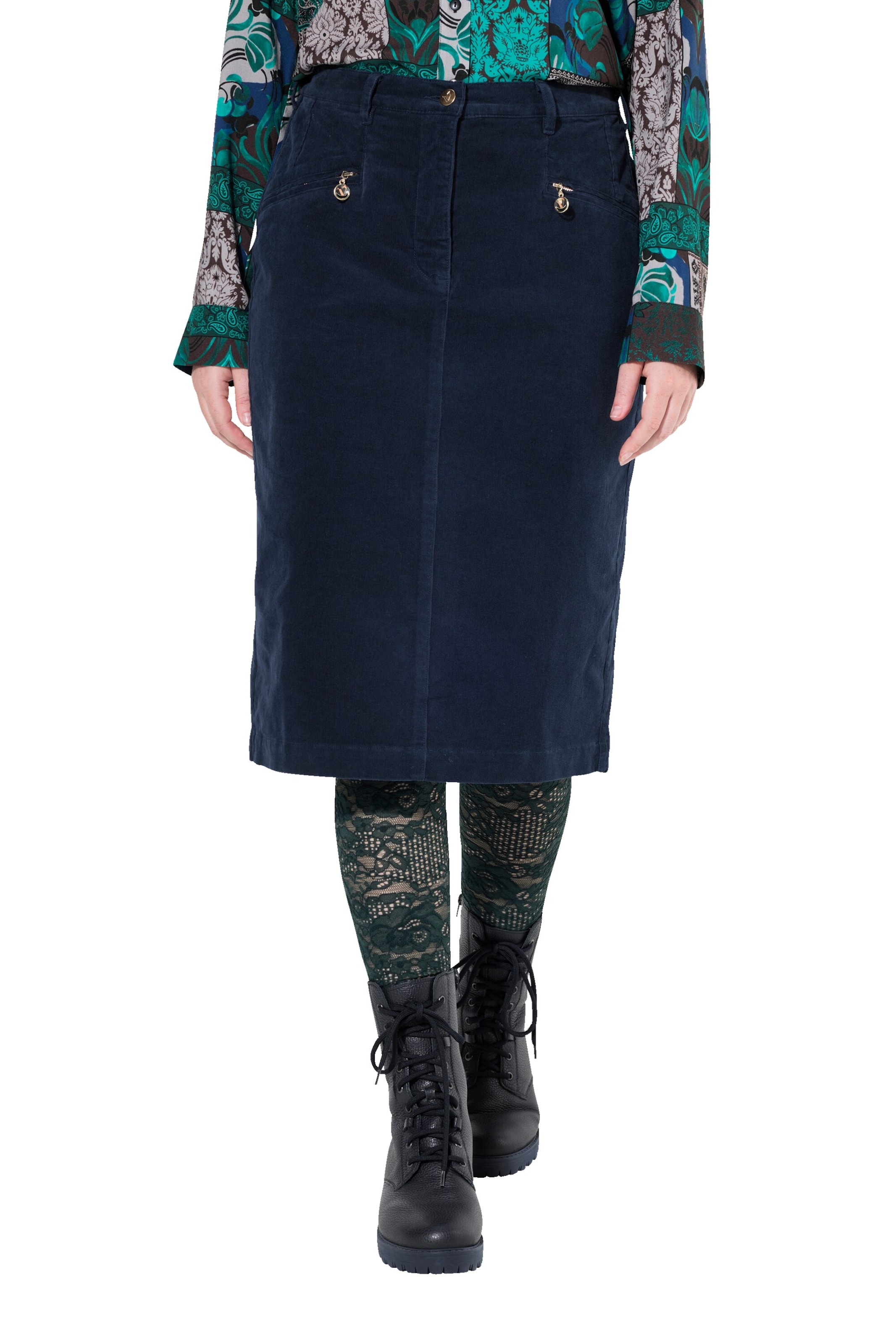 Ulla Popken Rok in Blauw: voorkant