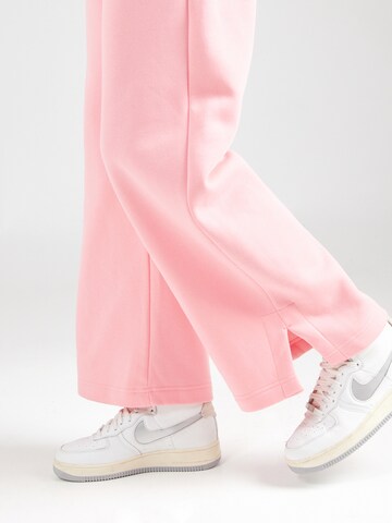 NIKE Szeroka nogawka Spodnie 'Phoenix Fleece' w kolorze różowy