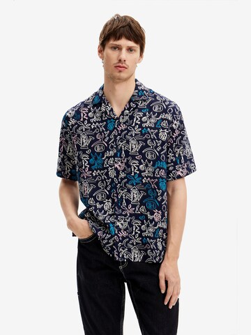 Desigual Regular fit Button Up Shirt in Blue: front