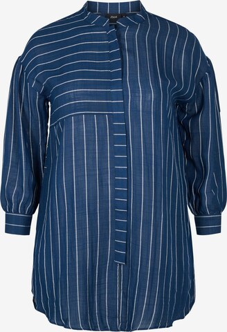 Camicia da donna di Zizzi in blu: frontale