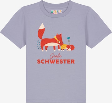 T-Shirt 'Fuchs Große Schwester' watabout.kids en violet : devant