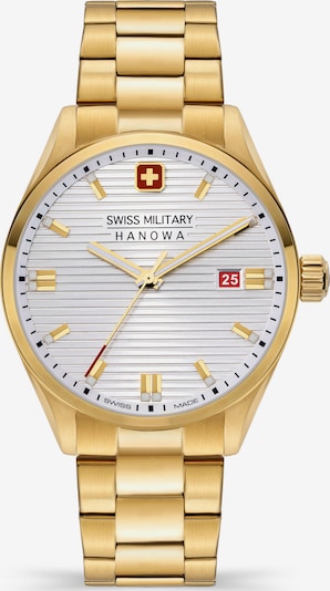 SWISS MILITARY HANOWA Analoog horloge 'ROADRUNNER' in de kleur Goud / Donkerrood / Zilver, Productweergave