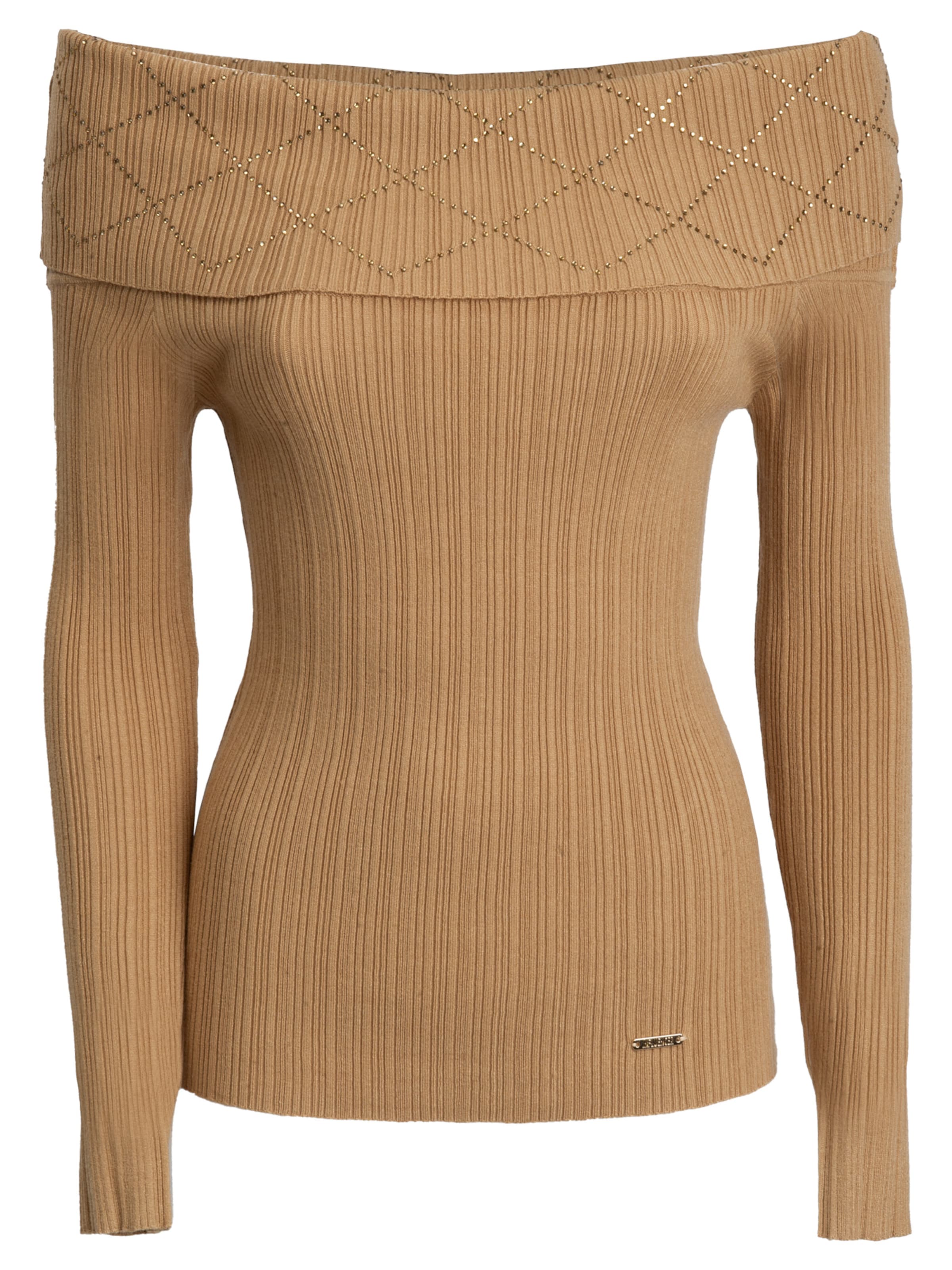 Influencer Pullover in Braun: Vorderseite