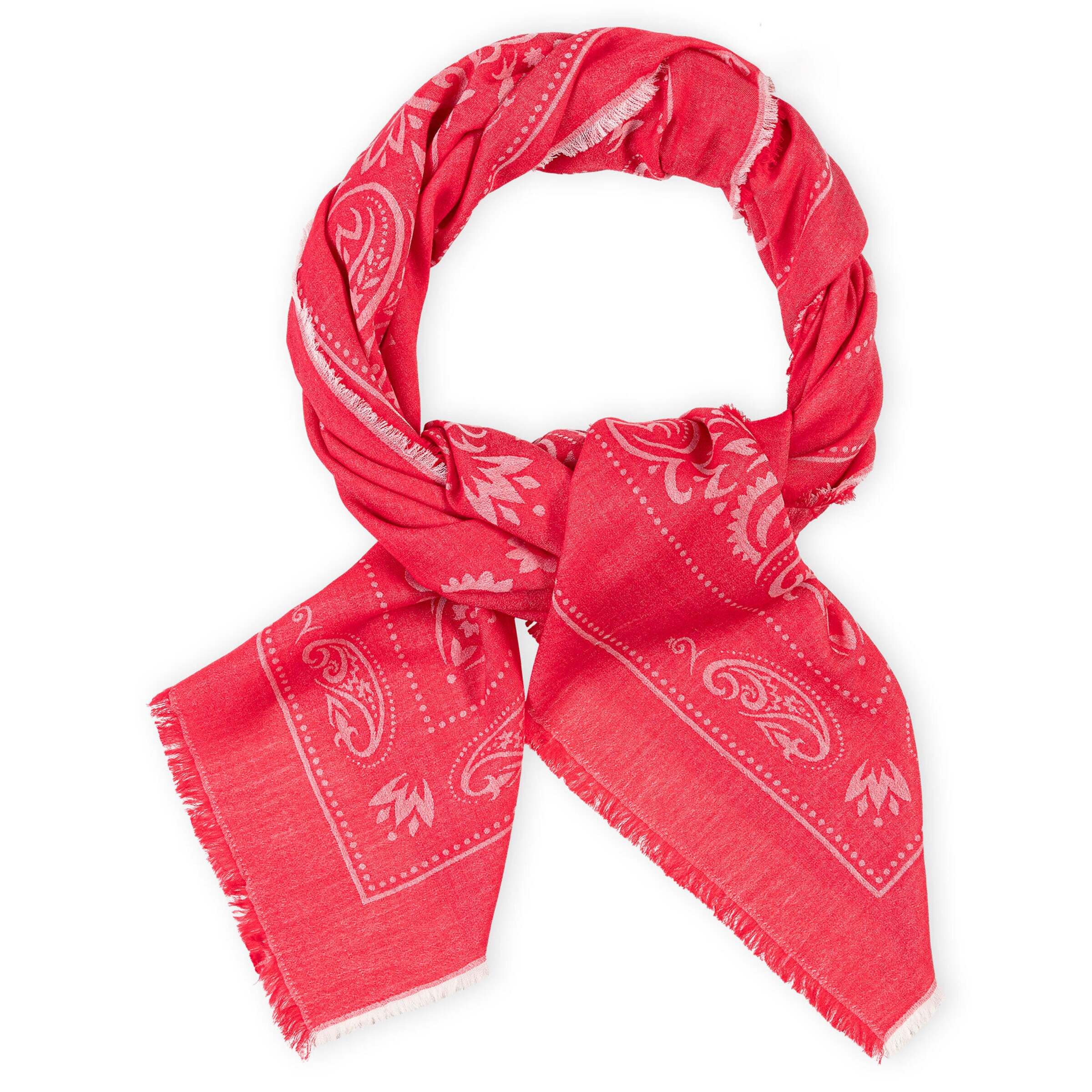 Foulard 'FLORAL ORNAMENT' di Roeckl in rosso: frontale