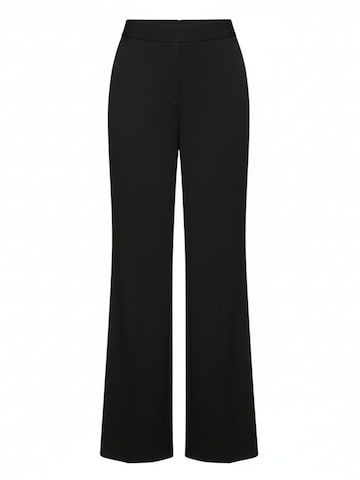 WEARABLE STORIES Wide leg Bandplooibroek 'Saar' in Zwart: voorkant