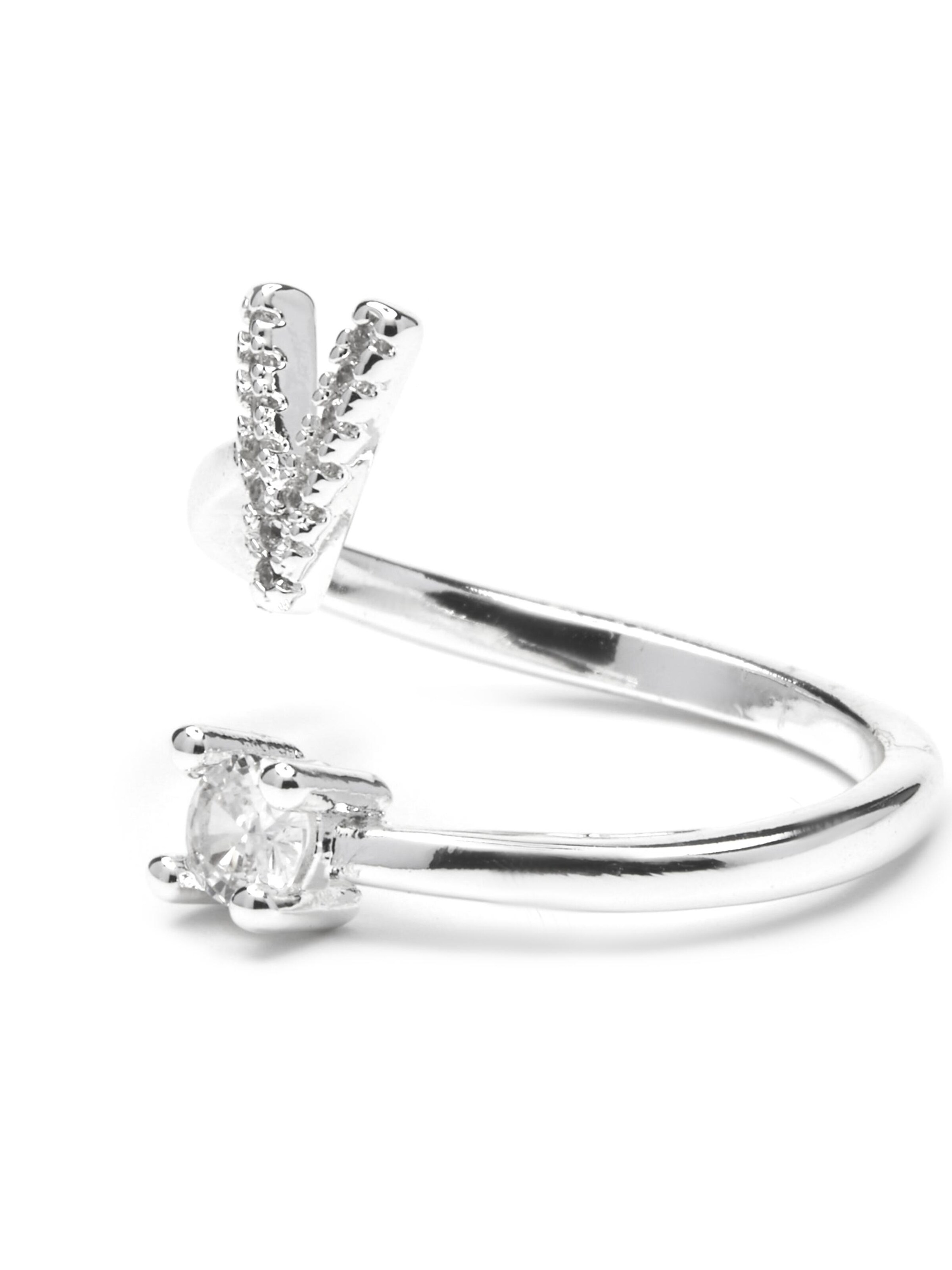 Luxenter Ring 'Alphabet  V' i sølv
