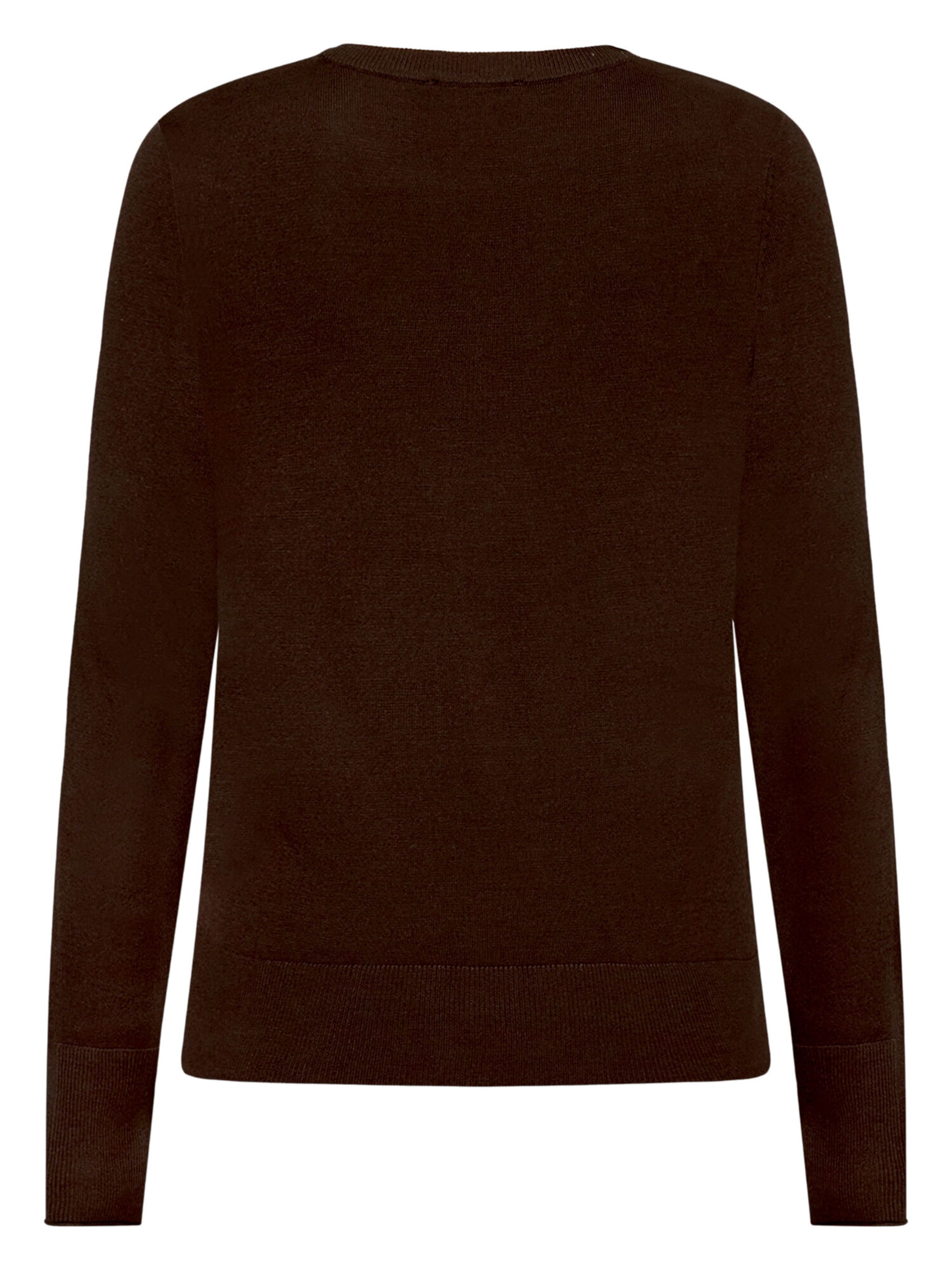 zero Feinstrickpullover mit Stehkragen in Braun