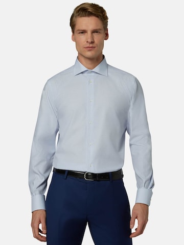 Coupe regular Chemise business Boggi Milano en bleu : devant