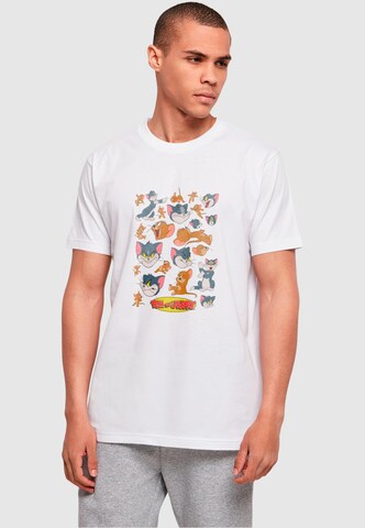 ABSOLUTE CULT Shirt 'Tom and Jerry - Many Faces' in Wit: voorkant