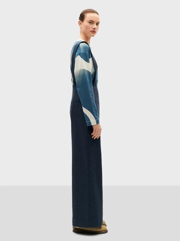 Wide leg Pantaloni con pettorina 'Pia' di Thinking MU in blu