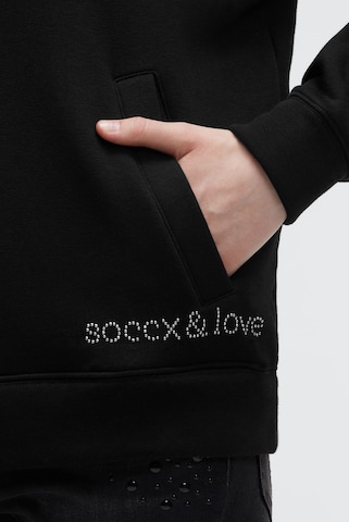 Soccx Kapuzensweatjacke mit Glossy-Rücken-Artwork in Schwarz
