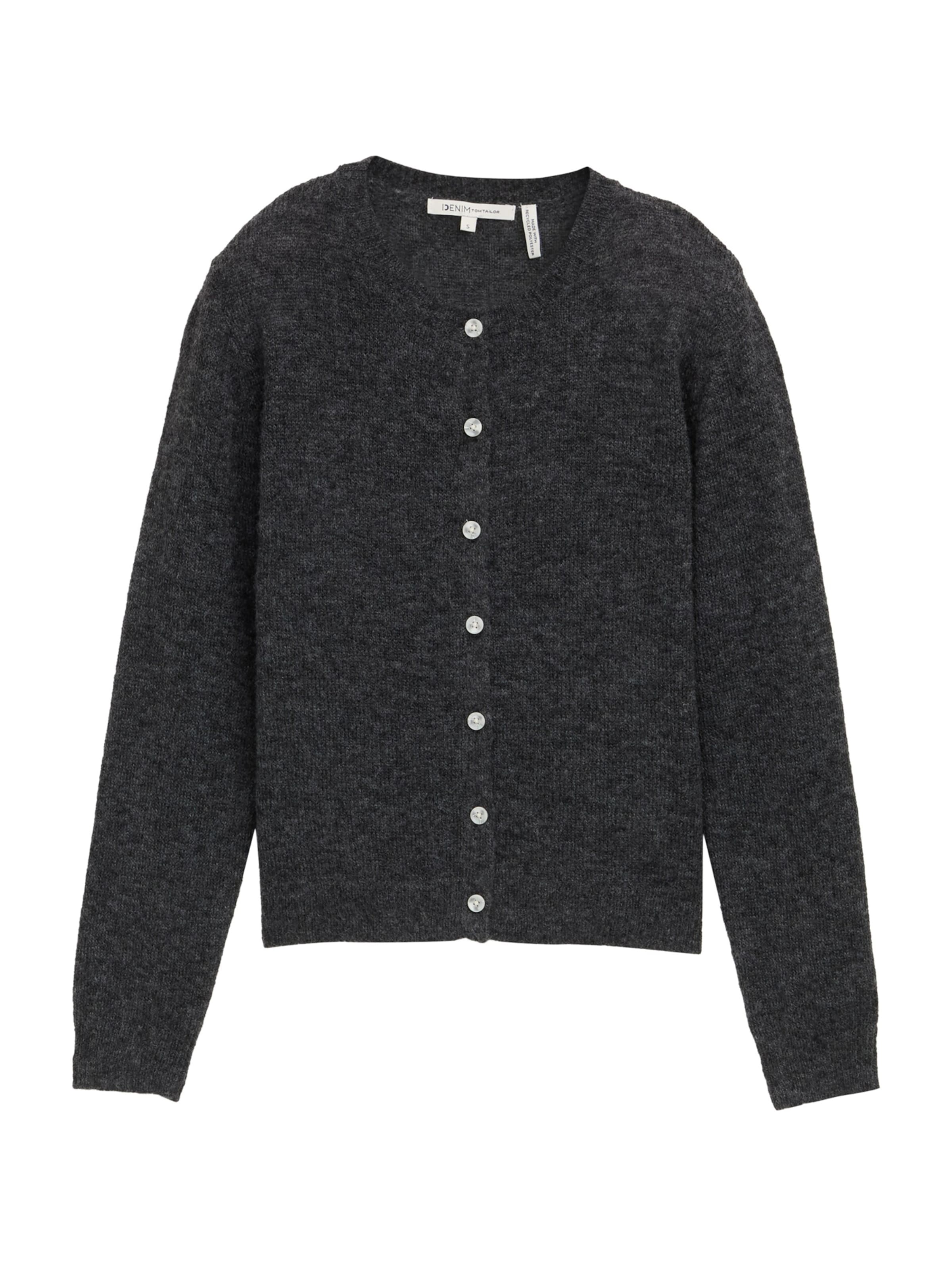 TOM TAILOR DENIM Knit cardigan in Grey: front
