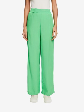 ESPRIT Wide leg Pants in Green: front