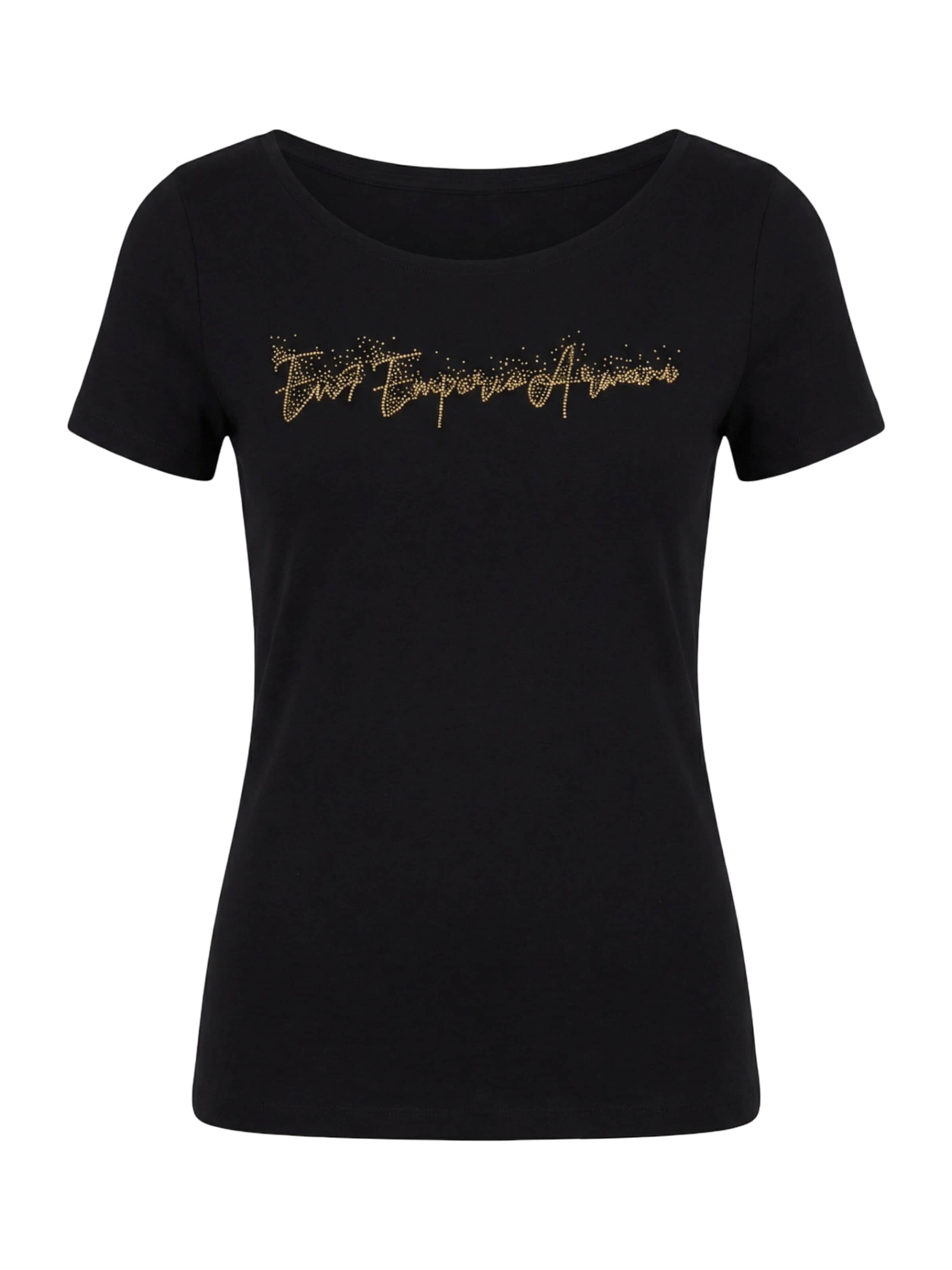 Maglietta di EA7 Emporio Armani in nero: frontale
