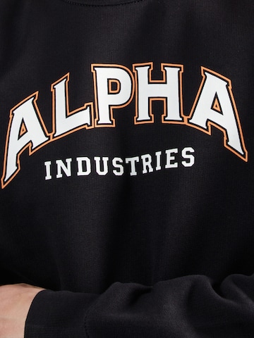 ALPHA INDUSTRIES Sweatshirt 'College' in Schwarz