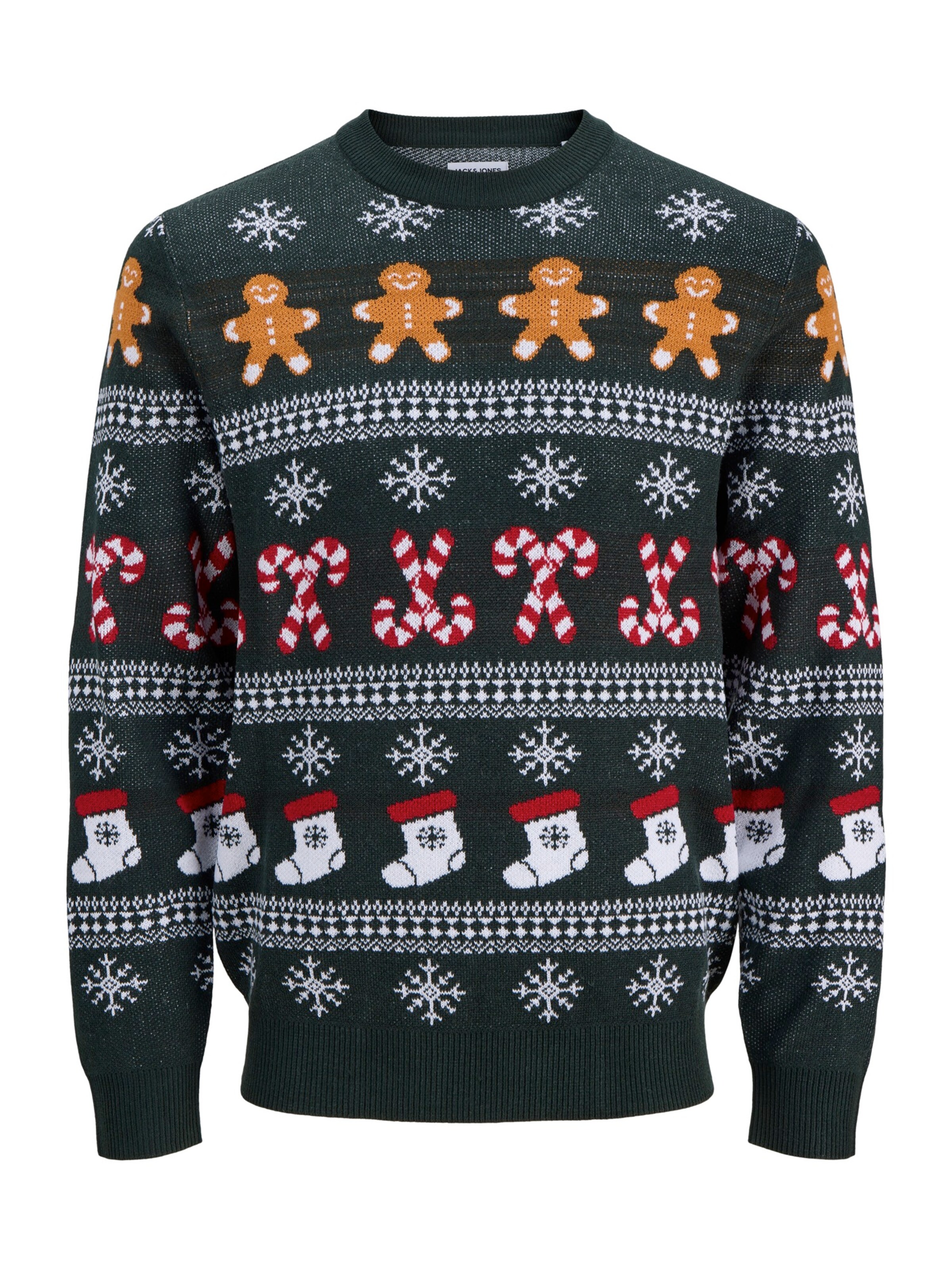 Pullover 'JJXMAS SANTA' di Jack & Jones Plus in verde: frontale