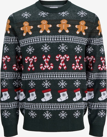 Jack & Jones Plus Neulepaita 'JJXMAS SANTA' värissä vihreä: etupuoli