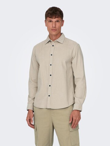 Only & Sons Regular Fit Skjorte 'TYN' i grå: forside