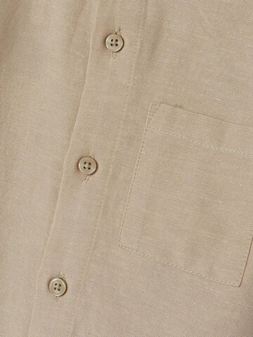 NAME IT Regular fit Button Up Shirt in Beige