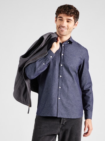 MUSTANG Regular Fit Hemd 'Iowa' in Blau: Vorderseite