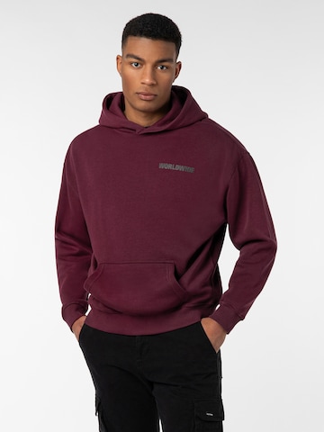 Sublevel Sweatshirt 'Worldwide' in Rood