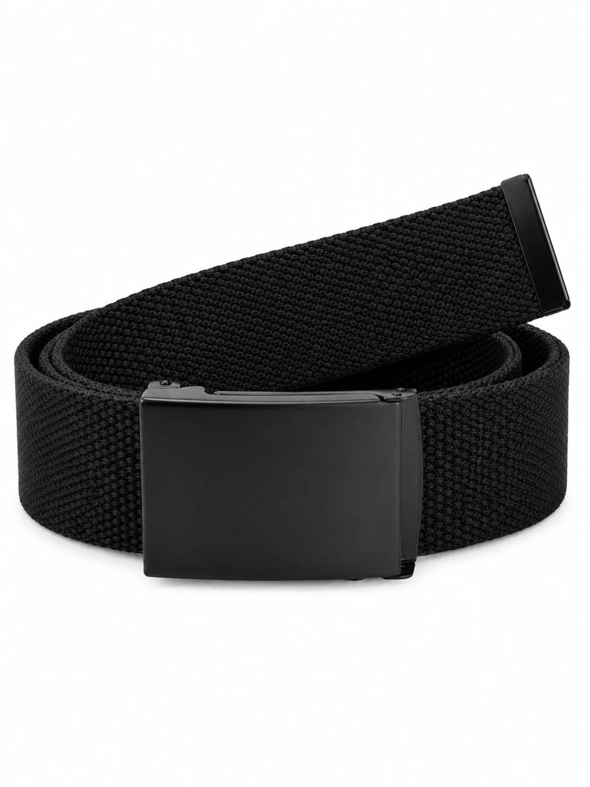 HNK Riem 'Gürtel Herren - Schwarz -Stufenlos Verstellbar - Canvas Stoff' in Zwart: voorkant