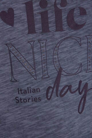 Soccx T-Shirt mit Glitter Wording Print in Blau
