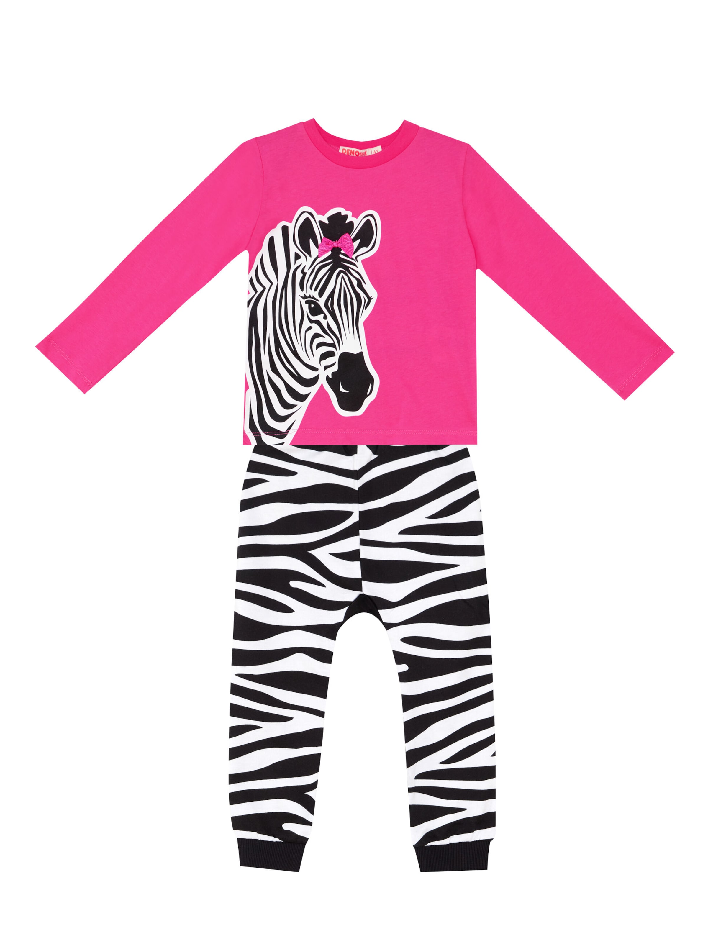 Denokids Set 'Zebra' in Pink: Vorderseite