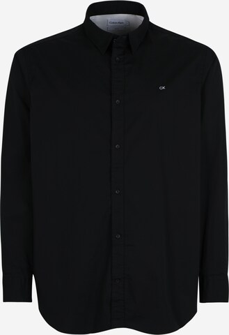 Calvin Klein Big & Tall Slim fit Button Up Shirt in Black: front