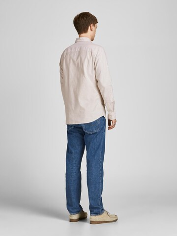 JACK & JONES Regular fit Button Up Shirt 'JPRBLUBrook' in Beige