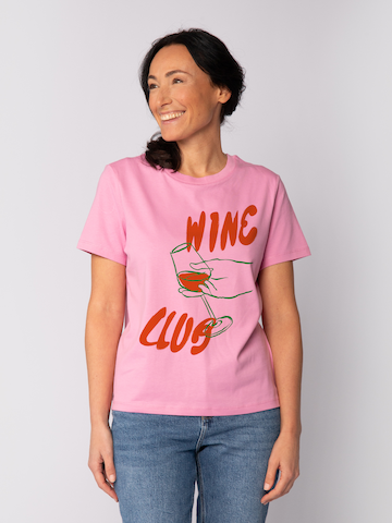 T-shirt 'Wine Club' Watapparel en rose : devant