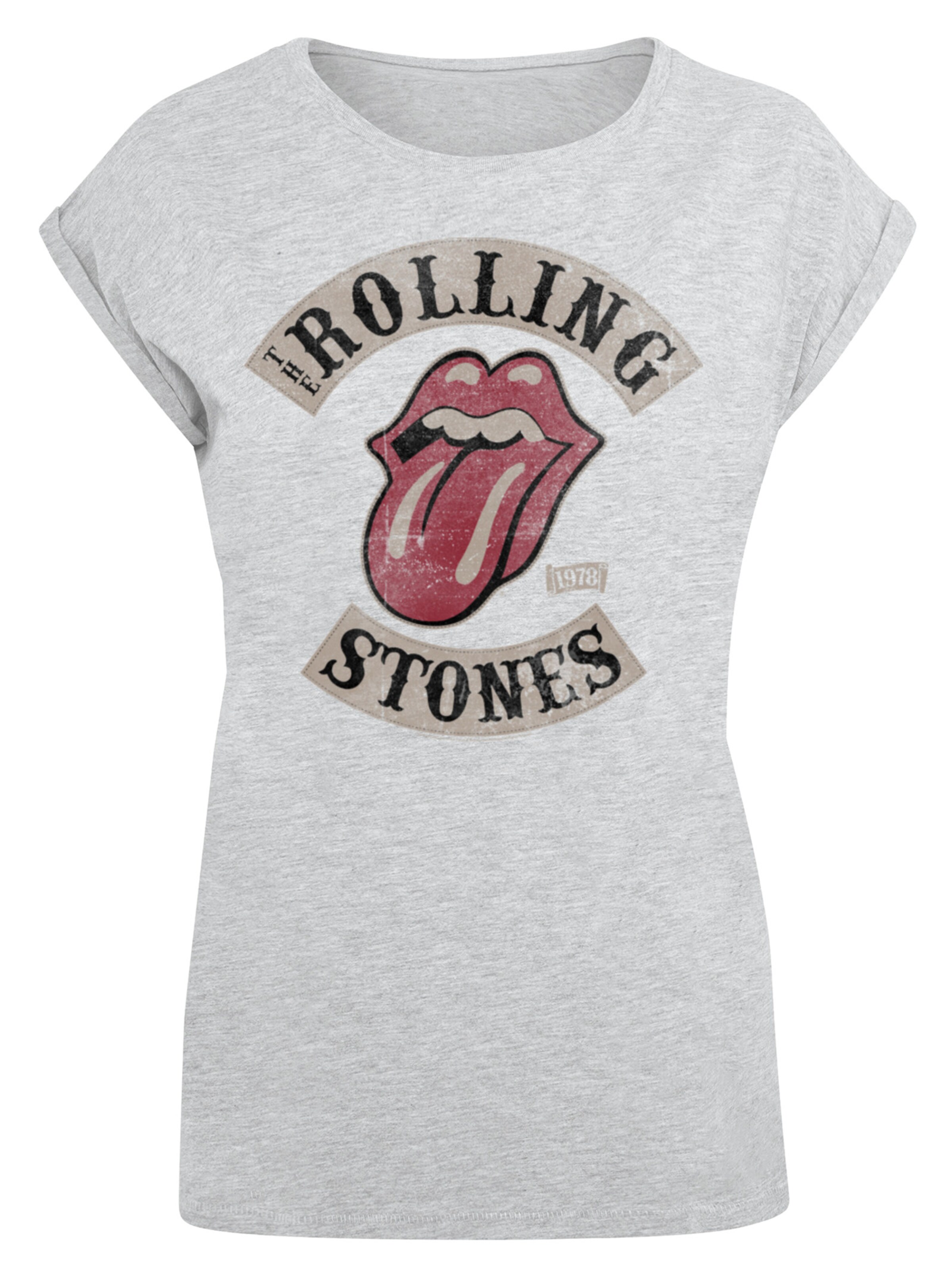 F4NT4STIC Shirt 'The Rolling Stones Tour '78 Blk' in Grau: Vorderseite