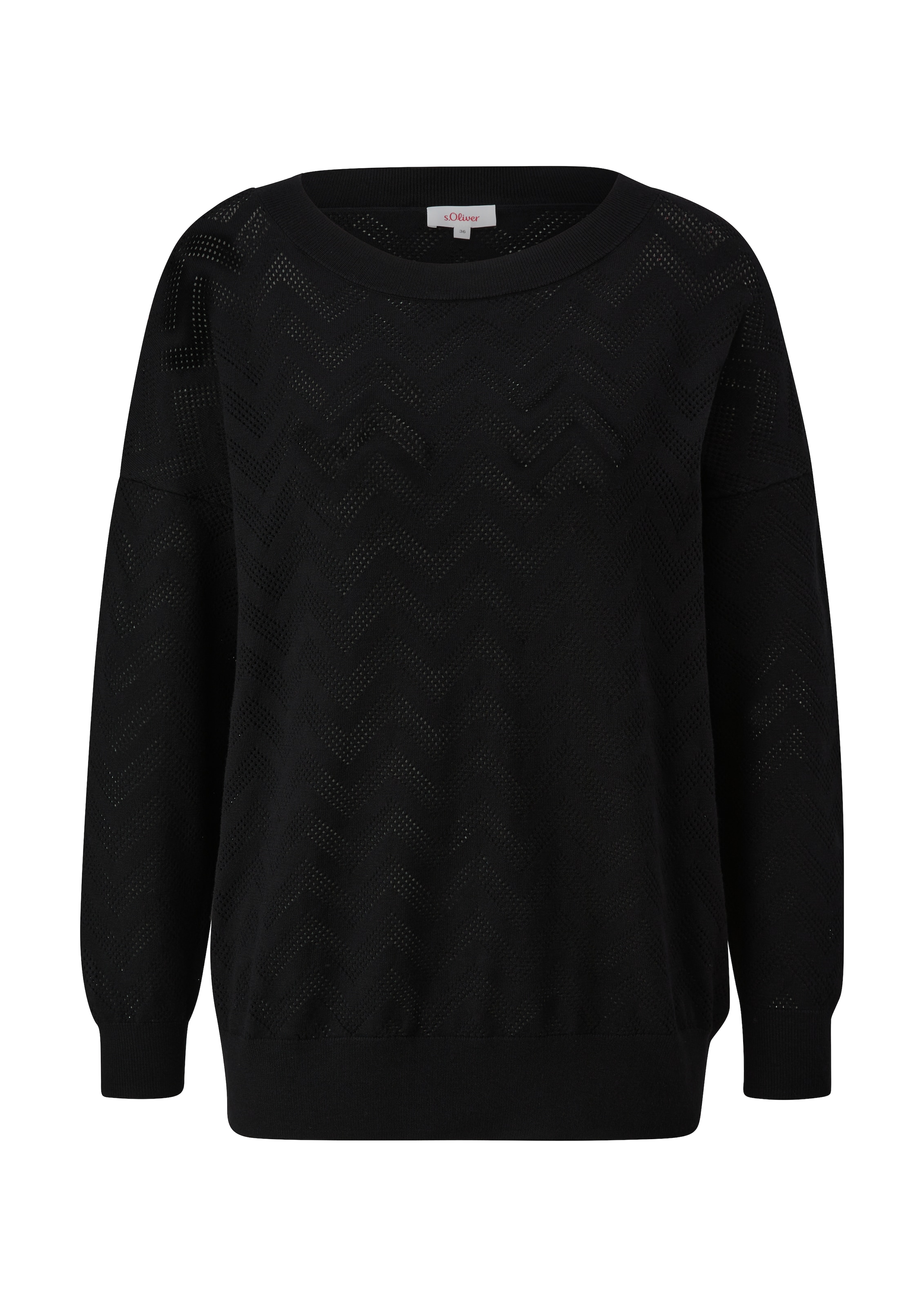 s.Oliver Pullover in Schwarz: Vorderseite
