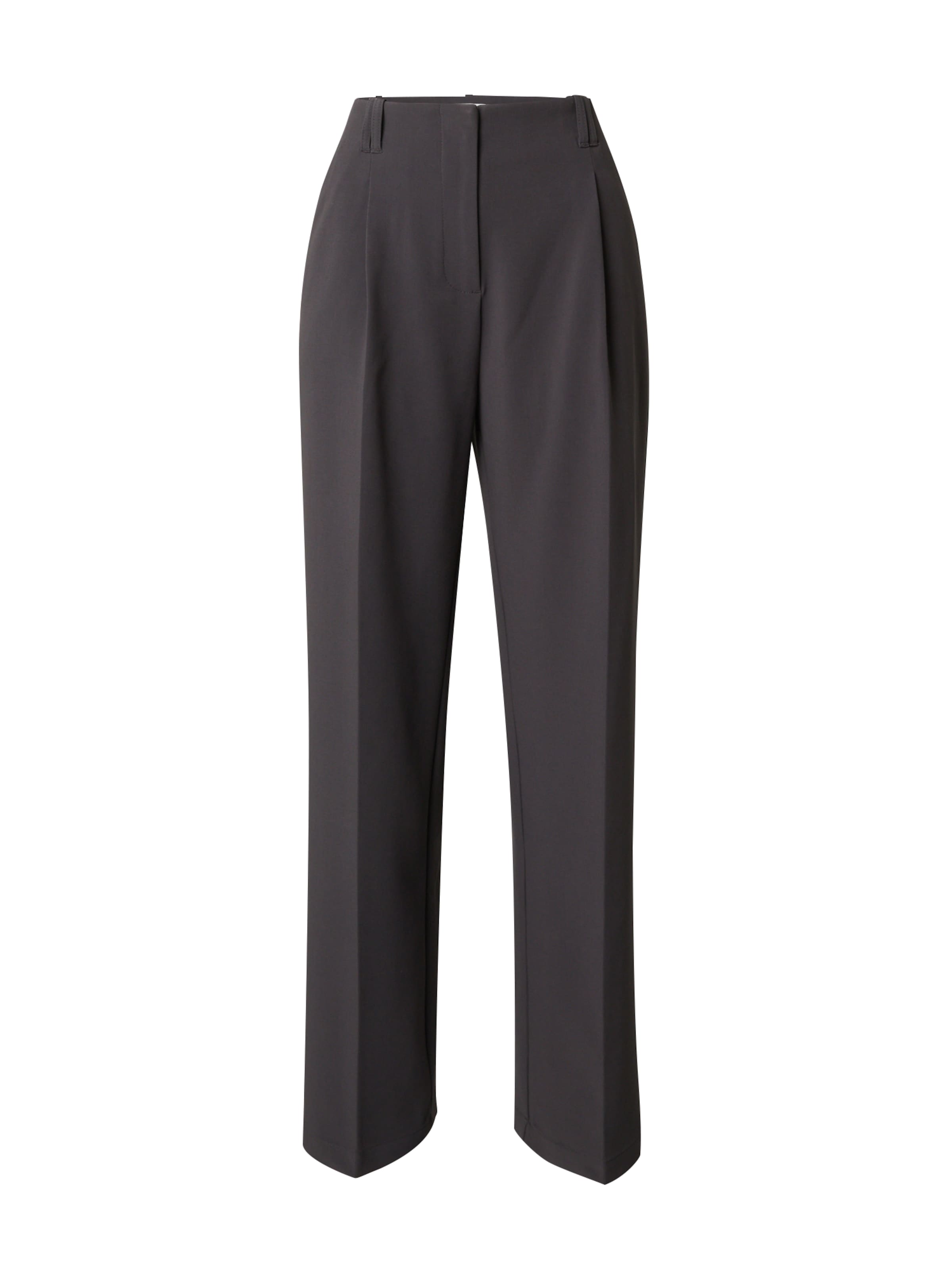 OUT OF ORBIT Regular Pleat-Front Pants &#x27;Melissa&#x27; in Grey: front