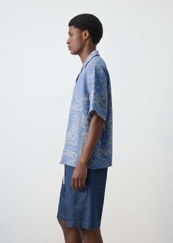 MANGO MAN Regular Fit Hemd 'Madras' in Blau
