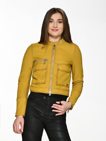 Maze Lederjacke 'Hamill' in Gelb: Vorderseite