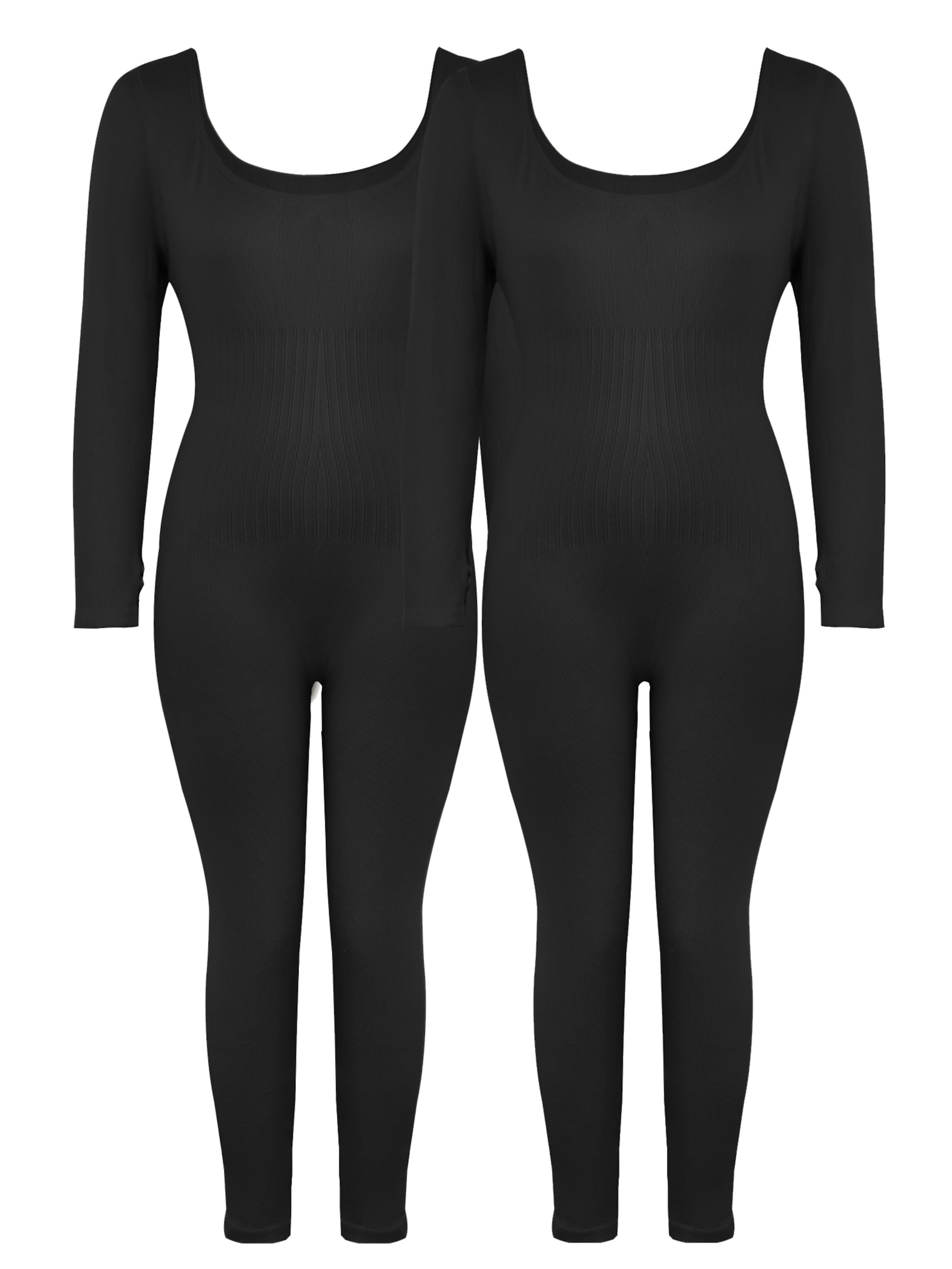 MEETWEE Athletic Bodysuit 'Base Layer' in Black: front