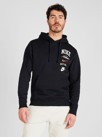 Nike SportswearSweater majica 'Club' - crna boja: prednji dio